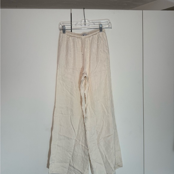 Cream Wide-Leg Pants - Picture 1 of 3